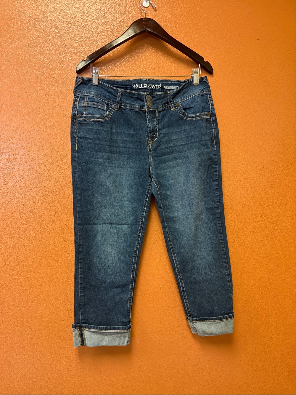 Wallflower Blue Cuffed Straight Leg Jeans